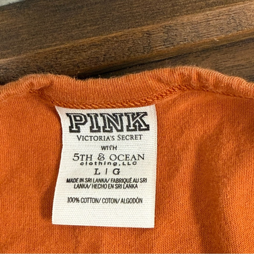 PINK Victoria’s Secret UT Burnt Orange Tank L | College Game Day Graphic Top - Picture 6 of 8
